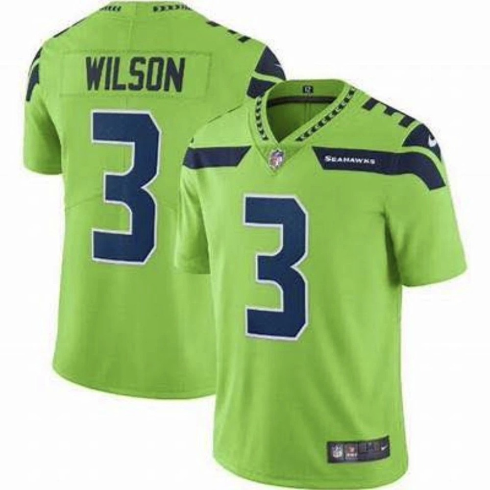 NWT Seattle Seahawks Nike NFL Jersey #3‎ Russell Wilson Youth L 14/16 Lime Green